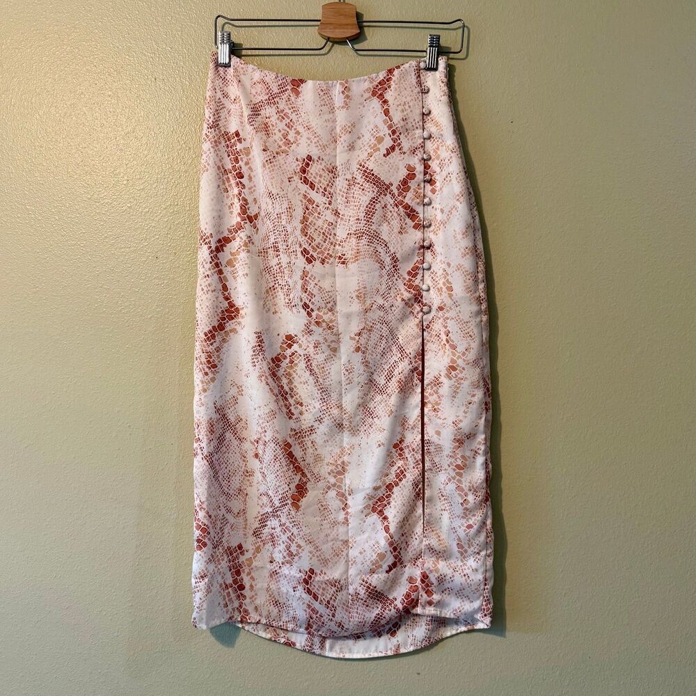 Cupcakes and Cashmere Women's Snake Print Midi Skirt S